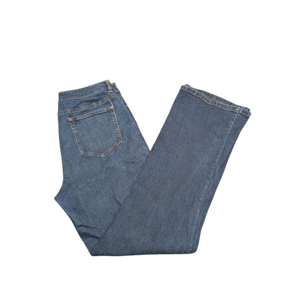 Jones New York Signature Stretch Bootcut Denim Jeans Blue 5-Pocket Medium Wash
